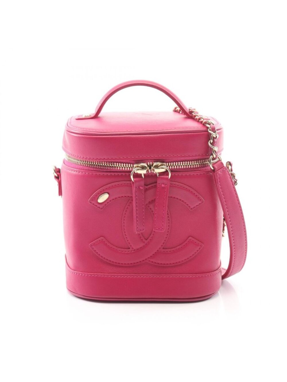 Chanel Handbag CC Logo 2-Way Pink Lambskin CC Vanity Chain